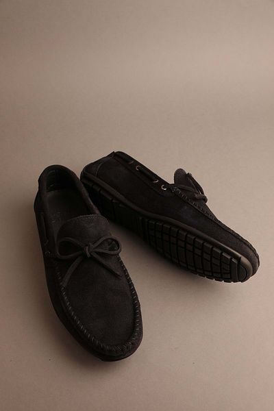 Gondol Loafer clasic pentru bărbați din piele naturală, piele de căprioară neagră 41 ttx.213