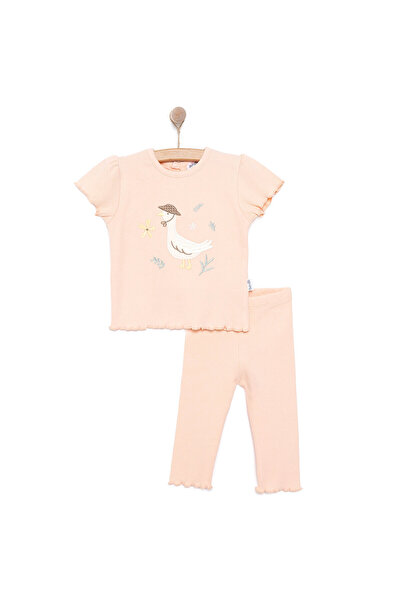 Bebetto Yenidoğan Cute Duck Tshirt-Patiksiz Alt Kız Bebek