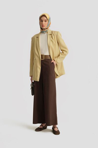 Armine Palazzo Trousers - High Waist - Bitter Brown 25Y2812