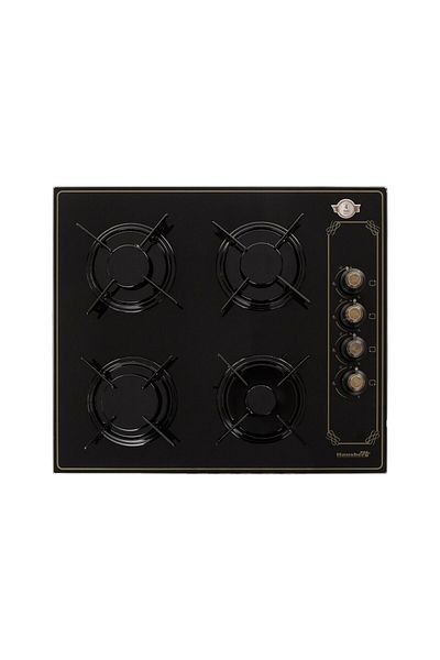 Hausberg Plita Incorporabila Rustica Hausberg HB-575RST, 4 arzatoare, Gaz, 60 cm, Negru