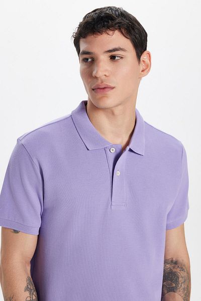 Tudors Ανδρικό μπλουζάκι με λεπτή εφαρμογή Slim Fit 100% βαμβακερό μπλουζάκι με γιακά πόλο