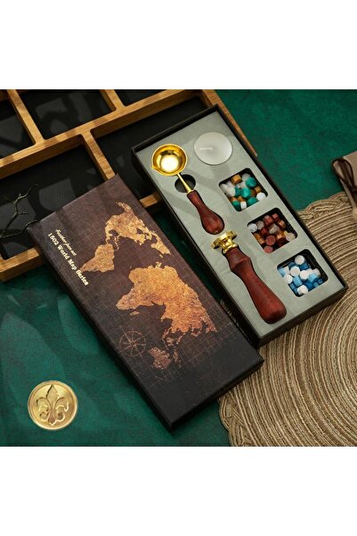 Mühürcüm Mum Mühürü Antik Set 4 Renk 75 Metalik Wax Ahşap Sap