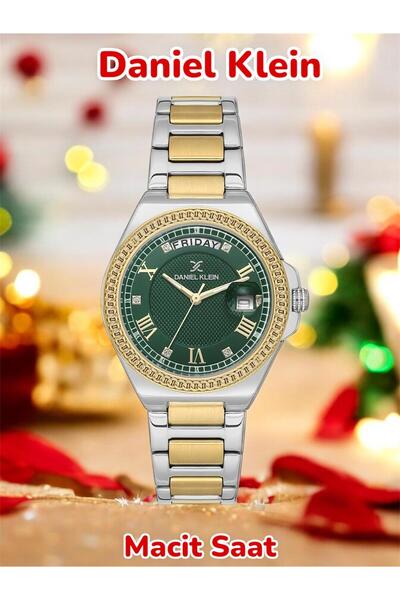 Daniel Klein Women's Wristwatch with Green Calendar Inside 2 Years Warranty