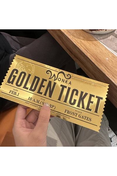 Choice Yellow Wonka Charlie Chocolate Golden Ticket Anime Gold Voucher Brooch Pin Badges Metal Pins Bookmar