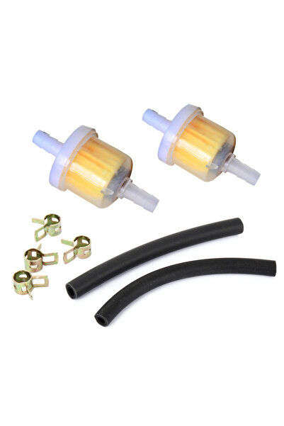 Choice مجموعة واحدة من أكياس opp ومجموعة واحدة من أنابيب خرطوم الوقود والبنزين المضمنة مع المشابك العالمية للدراجات النارية الصغيرة ثنائية الأشواط