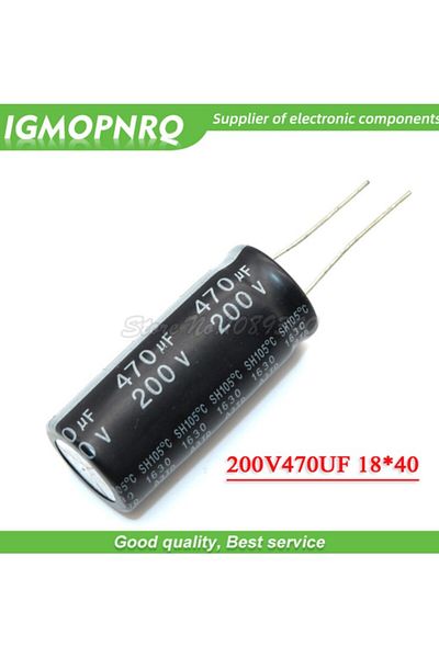 Choice 5pcs electrolytic capacitor 200V470UF 18*40 volume 470UF 200V 18*40MM 200V470UF