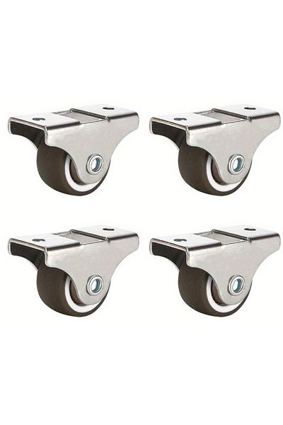 Choice 1.0 Inch 4 Directional 4 Pcs Small Furniture Caster Wheels Low Profile Soft Rubber Rolling Castor Wh