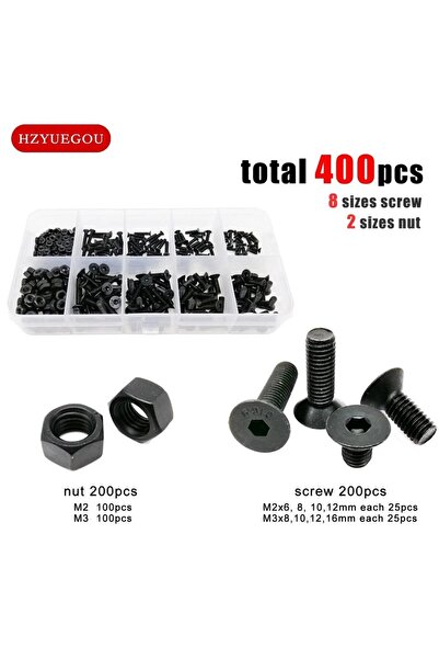 Choice 400 قطعة برأس غاطس M2 M3 10 مقاسات سداسي ألين سداسي الرأس برأس غاطس مس...