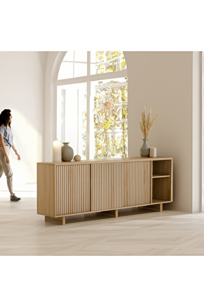 Stöff Mobel Masif Ahşap Yarı Açık Konsol