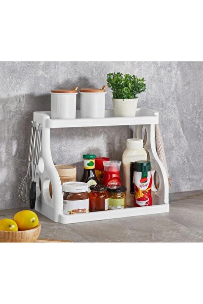 Hayveys home Tezgah Üstü Çok Amaçlı 2 Katlı Raf Çay Kahve Baharatlık Düzenleyici