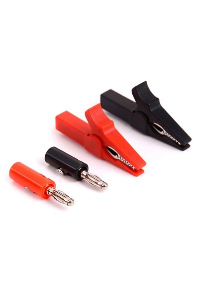 Choice 4Pcs STONEGO 4Pcs/Set 55mm Alligator Clip Banana Plug Test Probes with 4mm Banana Plug Cable Clips f