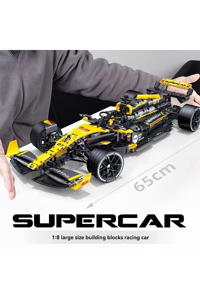 Choice nobox WHITE New product technology formula building blocks racing assembly bricks creative toys supe