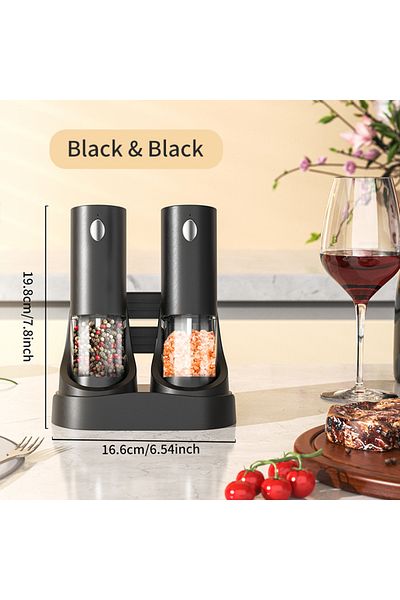 Choice PG-2 Set Plus Electric Automatic Salt and Pepper Grinder Set Rechargeable With USB Gravity Spice Mil