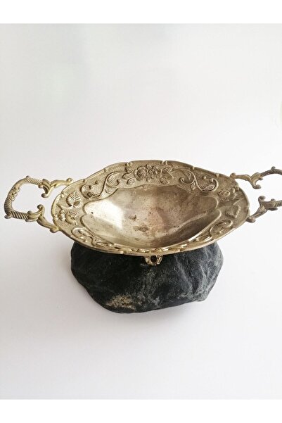 SANAT TACİRİ Eskilerden Alman Gümüşü Çiçek Kabartmalı Metal Tabak - Şekerlik ...