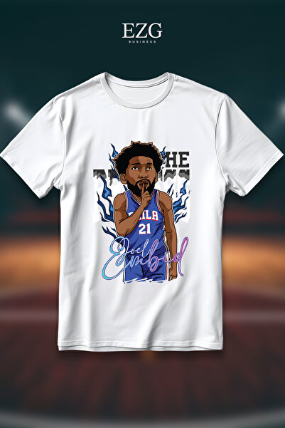 EZG Business Μπλουζάκι Joel Embiid με στάμπα, Oversize, Unisex, 100% βαμβακερ...