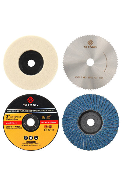 Choice1 4 قطع من عجلة الطحن SIFANG مقاس 75 مم وقرص رفرف وقرص صنفرة وقرص قطع H...