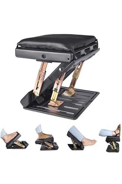 Choice army green Adjustable Footrest With Removable Soft Foot Rest Pad Max-Load 120Lbs With Massaging Bead