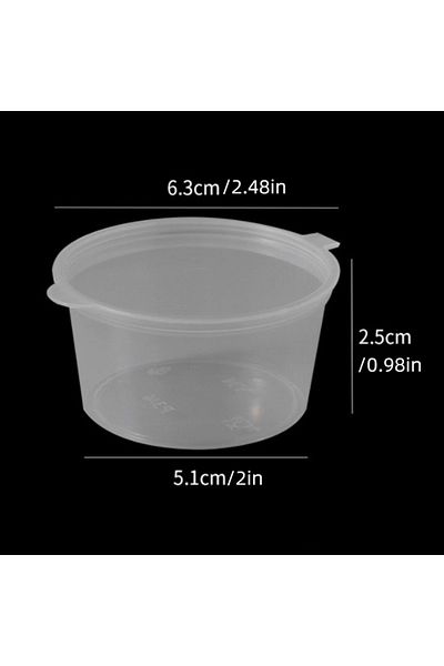 Choice 50ml 50Pcs Plastic Sauce Jars With Lids Food Sauce Cup Disposable Leak-Proof Packaging Containers Sa