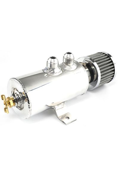 SPEEDRACING Silver 750ml Aluminum AN10 Oil Catch Can Exhaust Reservoir Tank with Breather Filter Baffled Kit Fue