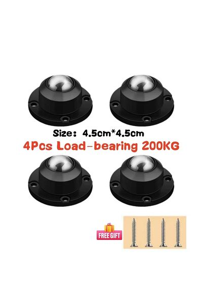 Choice F black New 4Pcs Self Adhesive Mute Ball Pulley Universal Wheel Load 300Kg Furniture Casters Wheels