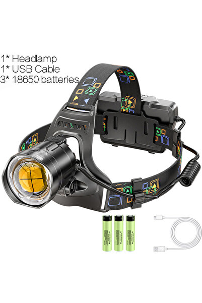 Choice مصباح أمامي P50-LED مزود ببطارية عالية القوة XHP70/90 LED قابل لإعادة ...