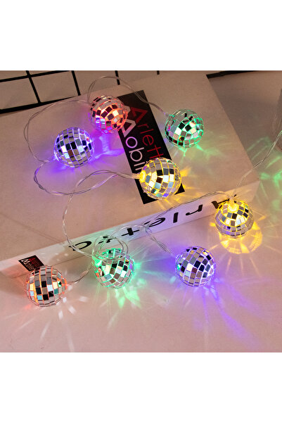 Choice سلسلة أضواء خرافية على شكل كرة مرآة LED بطول 1.5 متر، تعمل بالبطارية ل...