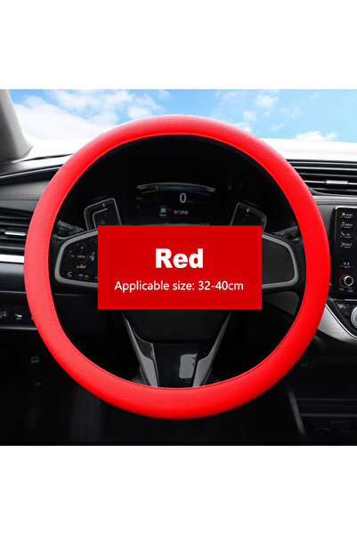 Choice غطاء عجلة قيادة سيليكون عالمي للسيارة باللون الأحمر، غطاء قفاز مرن، نس...