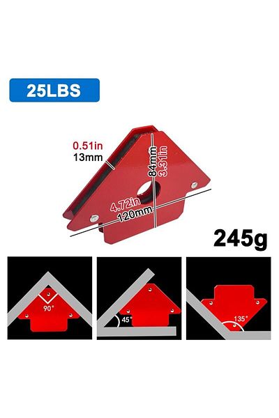 Choice 1pc 25LBS 1pc 25LBS Magnetic Welding Locator Electric Weld Auxiliary Suction Right Angle Magnet Obli
