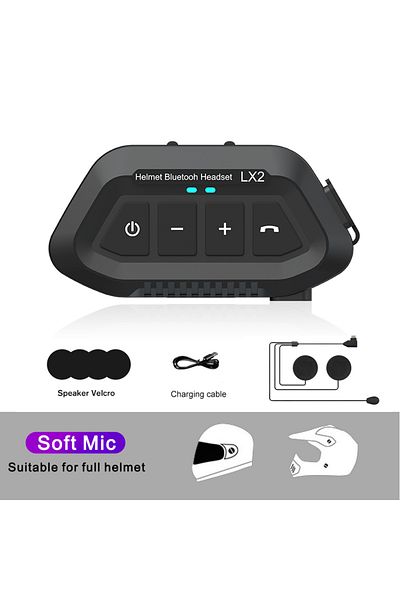Choice Soft Mic 1200mAh Motorcycle Helmet Bluetooth Headset Waterproof Voice Assistant Moto Earphone Motorb