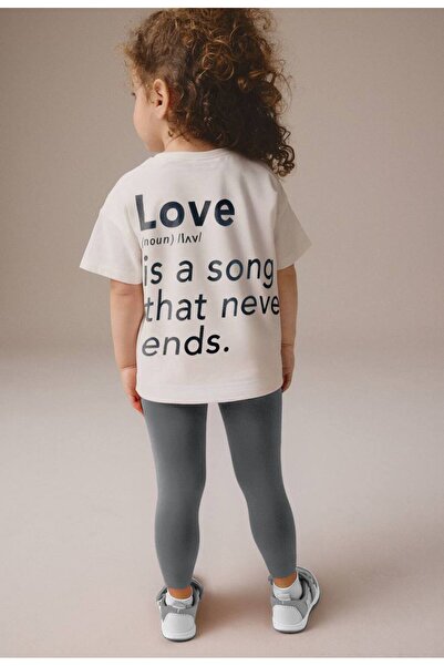 Karan Kids Girl's Back Print Detailed Bottom Top Set