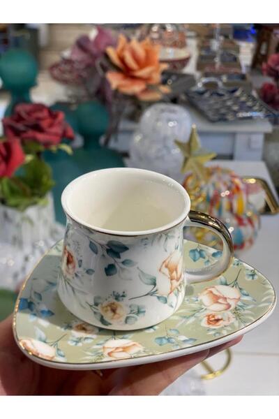 ÇIRPAN EV ÇİÇEK DESENLİ TEK KİŞİLİK TÜRK KAHVESİ FİNCANI