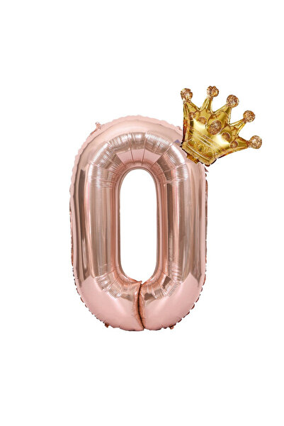 Choice رقم 32 بوصة 32RoseGold0 مجموعة بالونات رقمية على شكل تاج من الذهب الور...