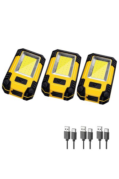 Choice 3PCS 4000mah Led Work Light Rechargeable Super Bright COB Flashlight With Magnetic Portable Outdoor