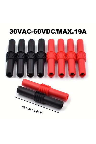 AOKIN 8PCs AOKIN 8pcs Insulated 4mm Banana Jack Female To Female Socket Connector Coupler Plug Extension A