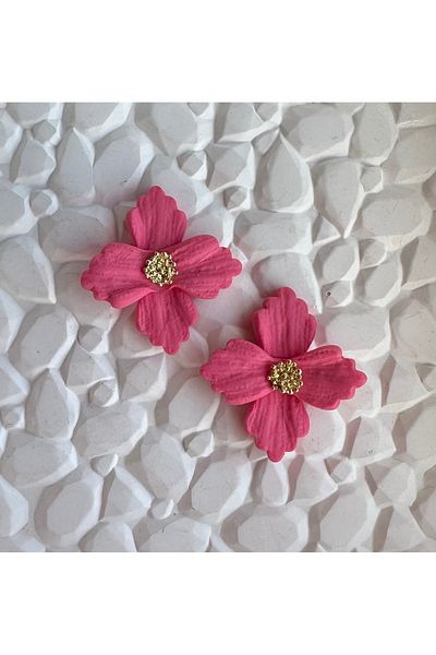 ACCESSORY Pink flower earrings