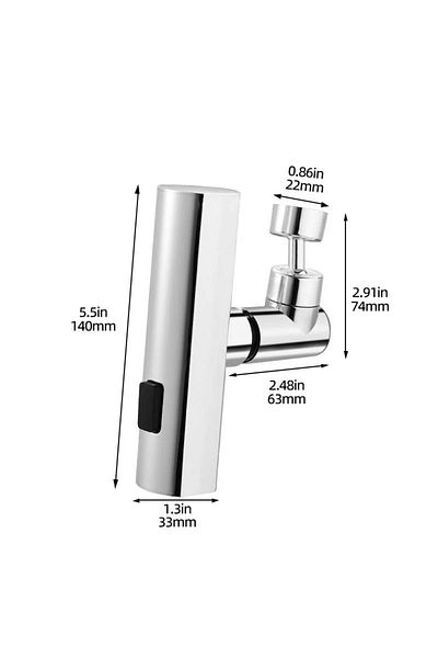 Choice silver New Kitchen Waterfall Three-mode Universal Swivel Extension Faucet Splash-proof Nozzle Sink M