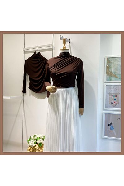 Faya Boutique Καφέ Μπλούζα Τζέρσεϊ