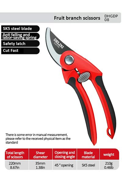 DELIXI ELECTRIC DHGDP08 DELIXI ELECTRIC Pruning Shear Garden Tools Labor Saving Scissors Gardening Plant Sharp Branc
