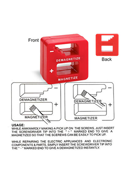 Choice1 Red Screwdriver 2 in 1 Magnetizer Demagnetizer Professional Magnetizi...