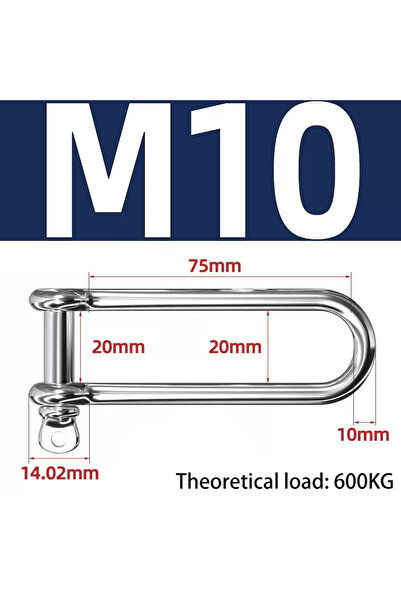 Choice مشبك تحميل طويل من الفولاذ المقاوم للصدأ M10 304 على شكل حرف D M4-M16 ...