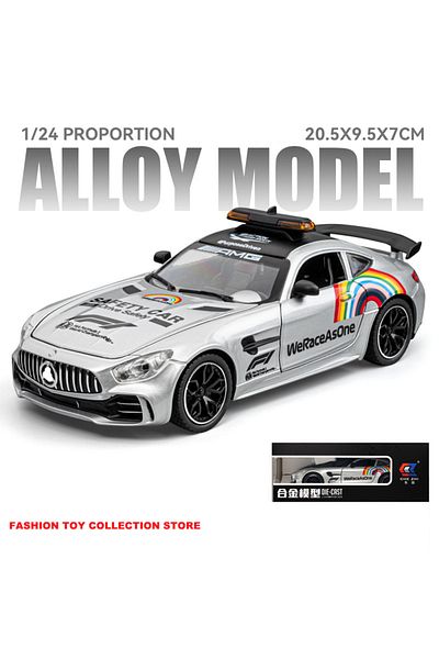 Choice SILVER 1:24 BENS GTR SAFETY Alloy Car Model Diecasts Toy With Sound and Light Vehicles Decoration To