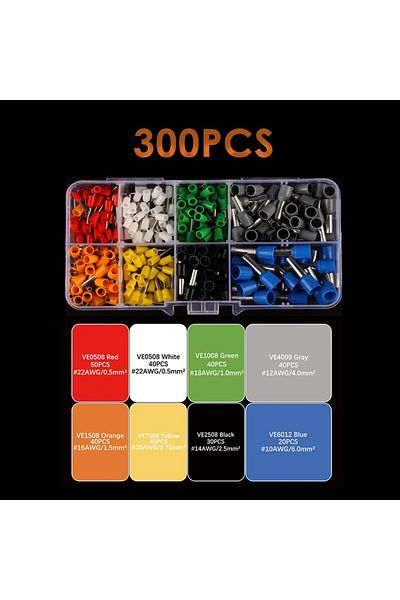 Choice G546C 300pcs 300pcs Boxed Tubular Crimp Terminals Ve European Type Cold Crimp Terminals Electrician