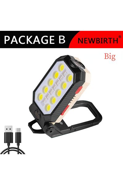 XIWANGFIRE big  size 14SMD COB Work Light Portable LED Flashlight Adjustable USB Rechargeable Waterproof Campin