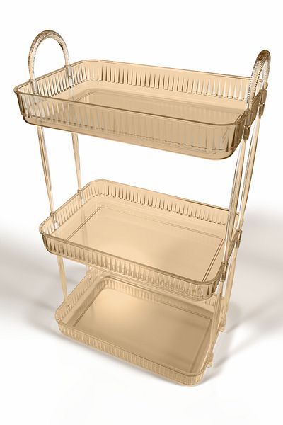 UNIQUE ME 3 Tiers Durable Polycarbonate Bathroom Organizer Organizer Bathroom Shelf Amber