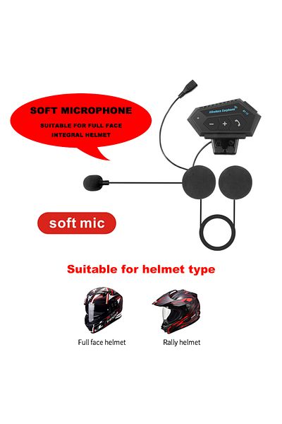 Choice سماعات رأس خوذة دراجة نارية Soft Mic T2 مزودة بتقنية البلوتوث 4.2 وBT لاسلكية وستيريو للدراجات النارية