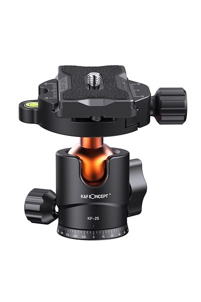 Arealer black K&F CONCEPT KF-25 Ballhead Tripod Mount Adapter 25mm Large Ball Head Adapter with Quick Releas