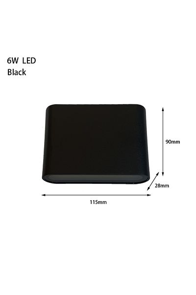 Feiyunlux 6w Black Warm White 6w 12w 24w Led Outdoor Waterproof Wall Lamp Bedroom Living Room Balcony Wall Li