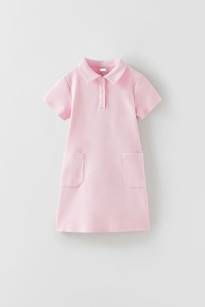 Zeyder Kids Girl's Pink Collar Dress