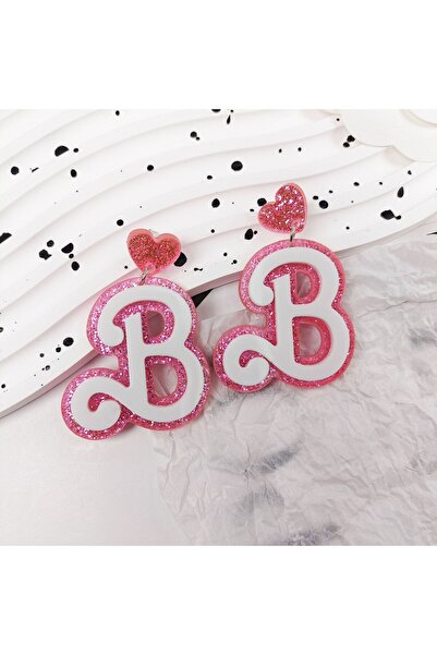 Choice 1 girlgo أفضل أقراط نسائية براقة بتصميم حرف B، مجوهرات أكريليك بسيطة م...