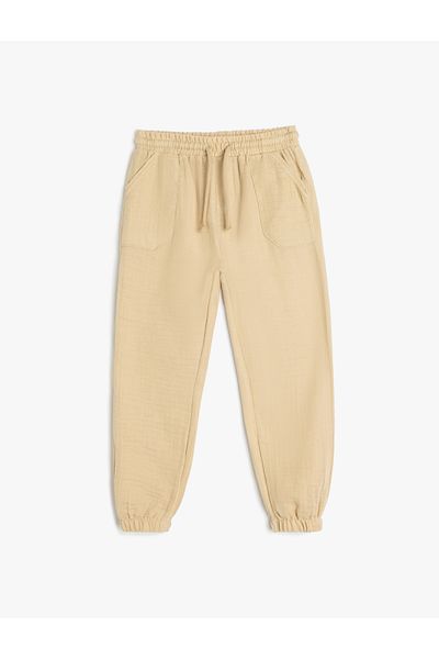 Koton Cotton Waist Lace Pocket Basic Muslin Jogger Pants